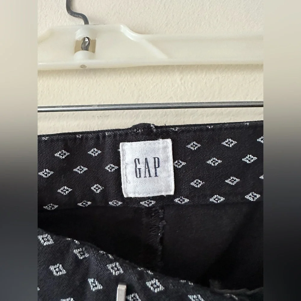 Gap Signature Skinny Ankle Mid Rise Dark Wash Geometric Print Stretch Pants 4